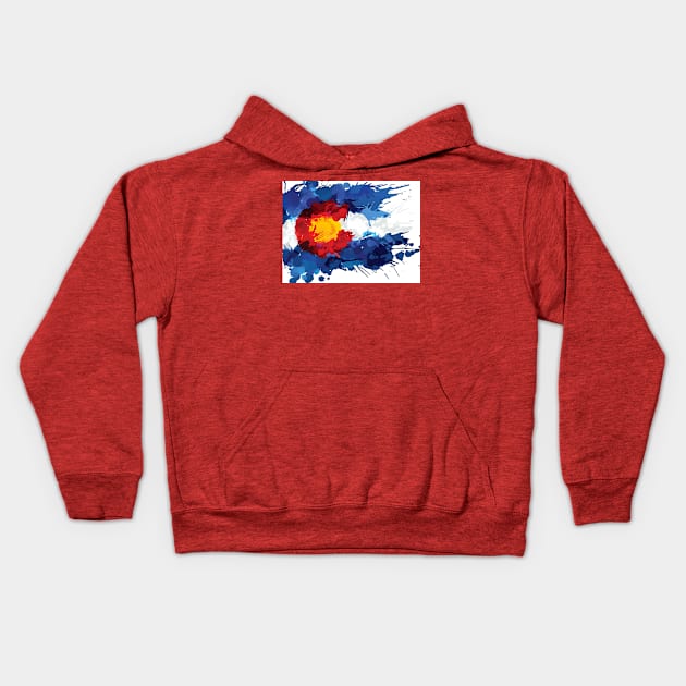 Colorado State Flag Kids Hoodie by Rogue Clone